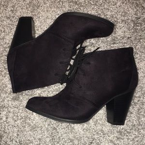 Black high heel booties